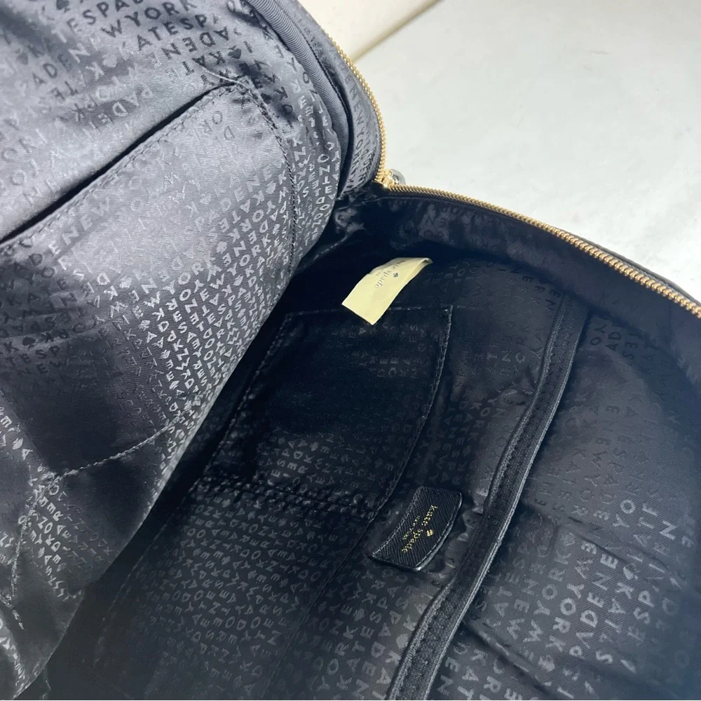Kate Spade black gold zippers back pack